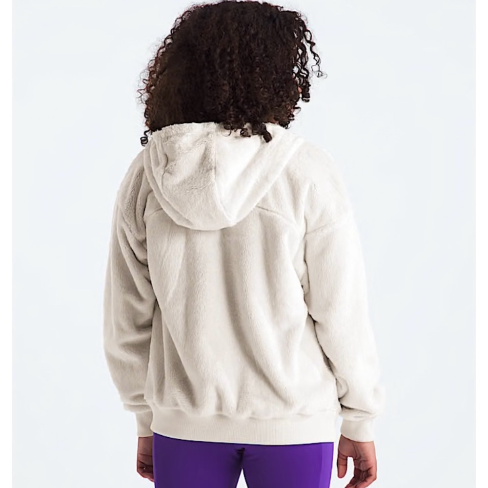 The North Face GIRLS Sherpa Coat Full Zip Hoodie Size Large (14/16) Ivory